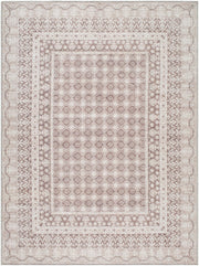 Rainier Cream/Light Brown Machine Woven Rug - 2'7" x 10'