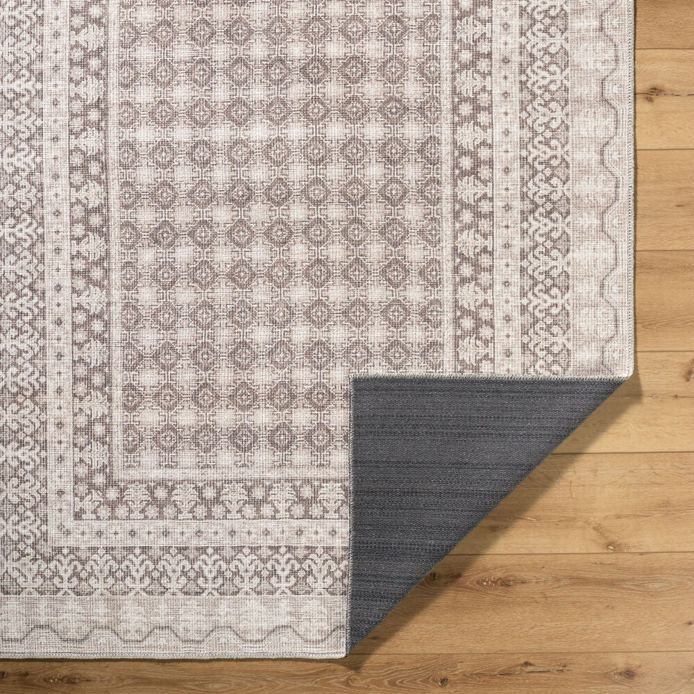 Rainier Cream/Light Brown Machine Woven Rug - fold