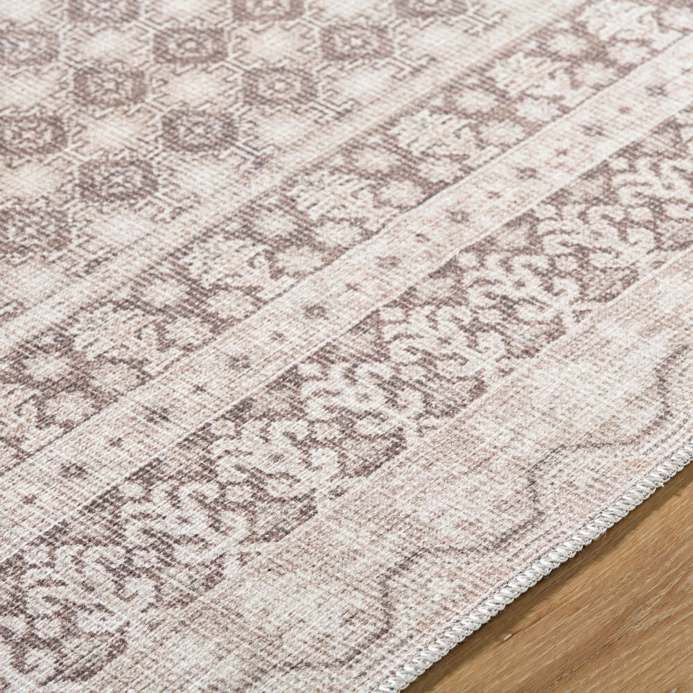 Rainier Cream/Light Brown Machine Woven Rug - texture