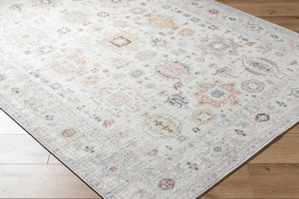 Spokane Dusty Pink/Rust Machine Woven Rug - corner