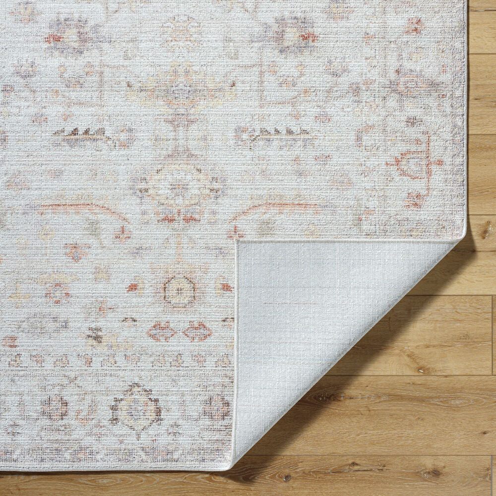 Spokane Dusty Pink/Rust Machine Woven Rug - fold