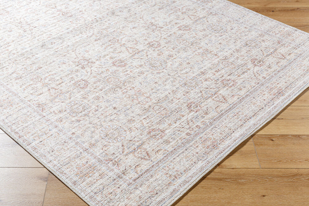 Spokane Brown/Rust Machine Woven Rug - corner