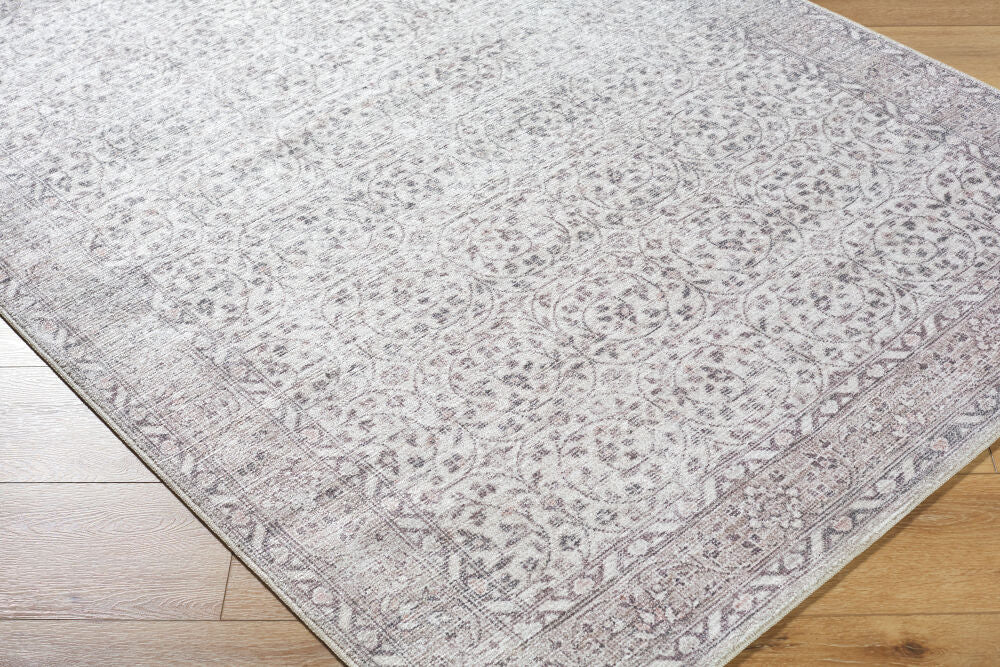Spokane Black/Tan Machine Woven Rug - corner