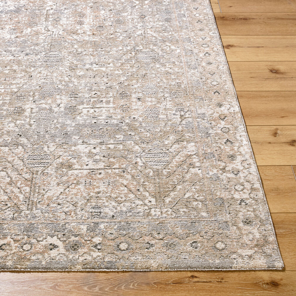 Poetry Cream/Tan Machine Woven Rug POI-2302 - front