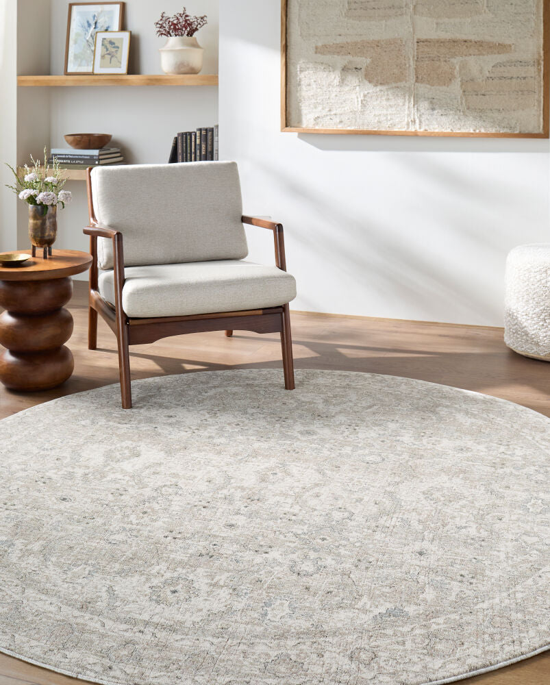 Poetry Cream/Tan Machine Woven Rug POI-2304 - roomscene