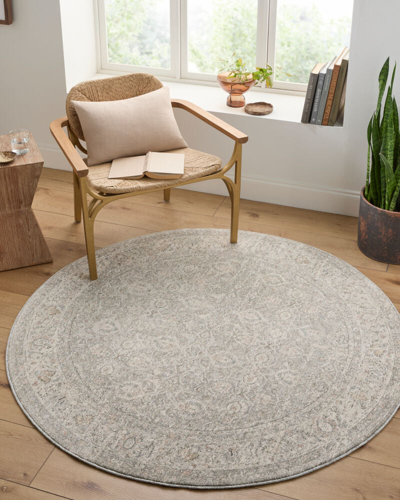 Poetry Cream/Tan Machine Woven Rug POI-2306 - roomscene