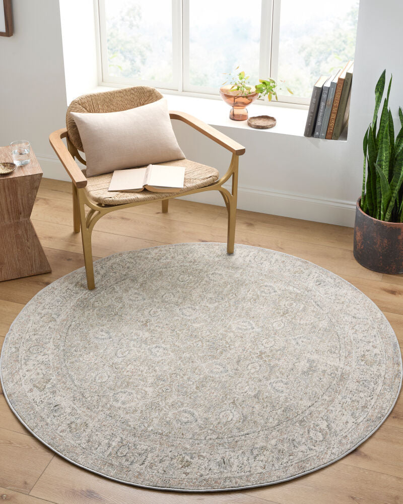 Poetry Cream/Tan Machine Woven Rug POI-2307 - roomscene