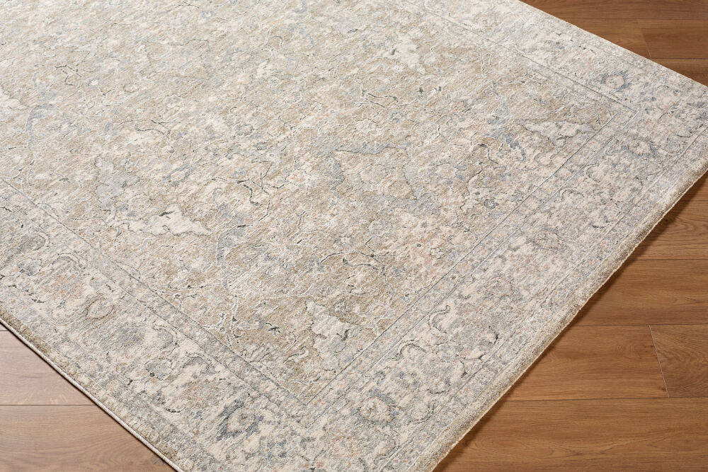 Poetry Cream/Tan Machine Woven Rug POI-2308 - corner