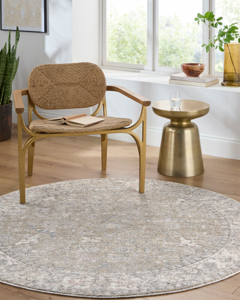 Poetry Cream/Tan Machine Woven Rug POI-2308 - roomscene
