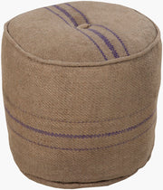 Burlap Pouf - 17"H x 18"W x 18"D