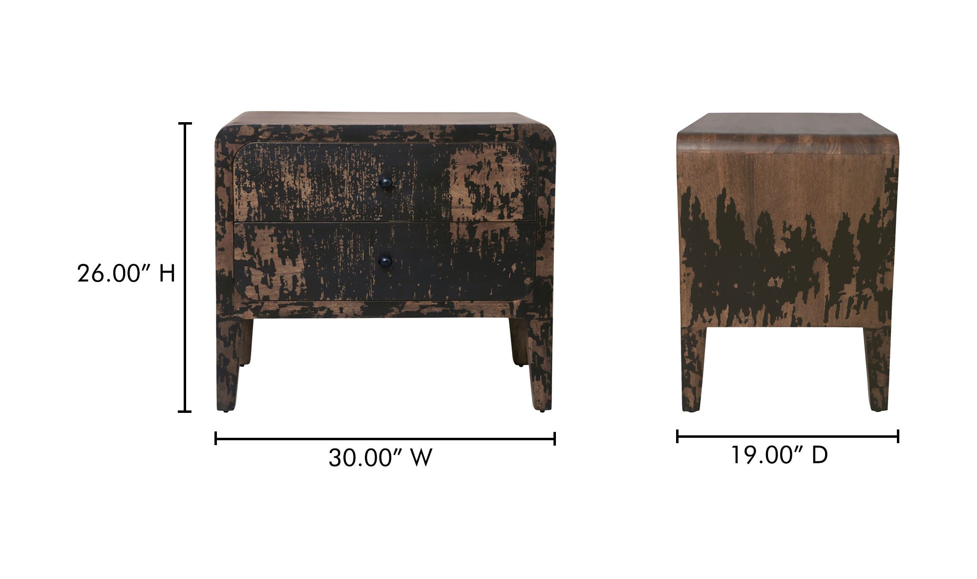 Iris Nightstand Distressed Black by Moe's Home Collection - view 14