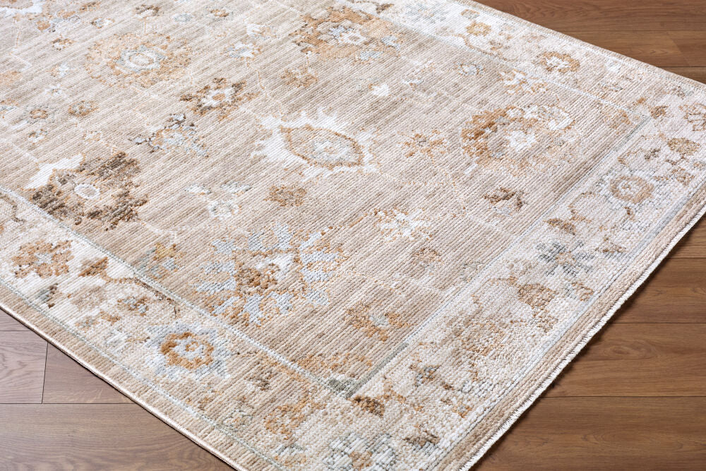 Pierre Loti Brown/Off-White Machine Woven Rug PPL-2300 - corner