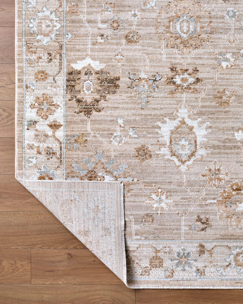 Pierre Loti Brown/Off-White Machine Woven Rug PPL-2300 - fold
