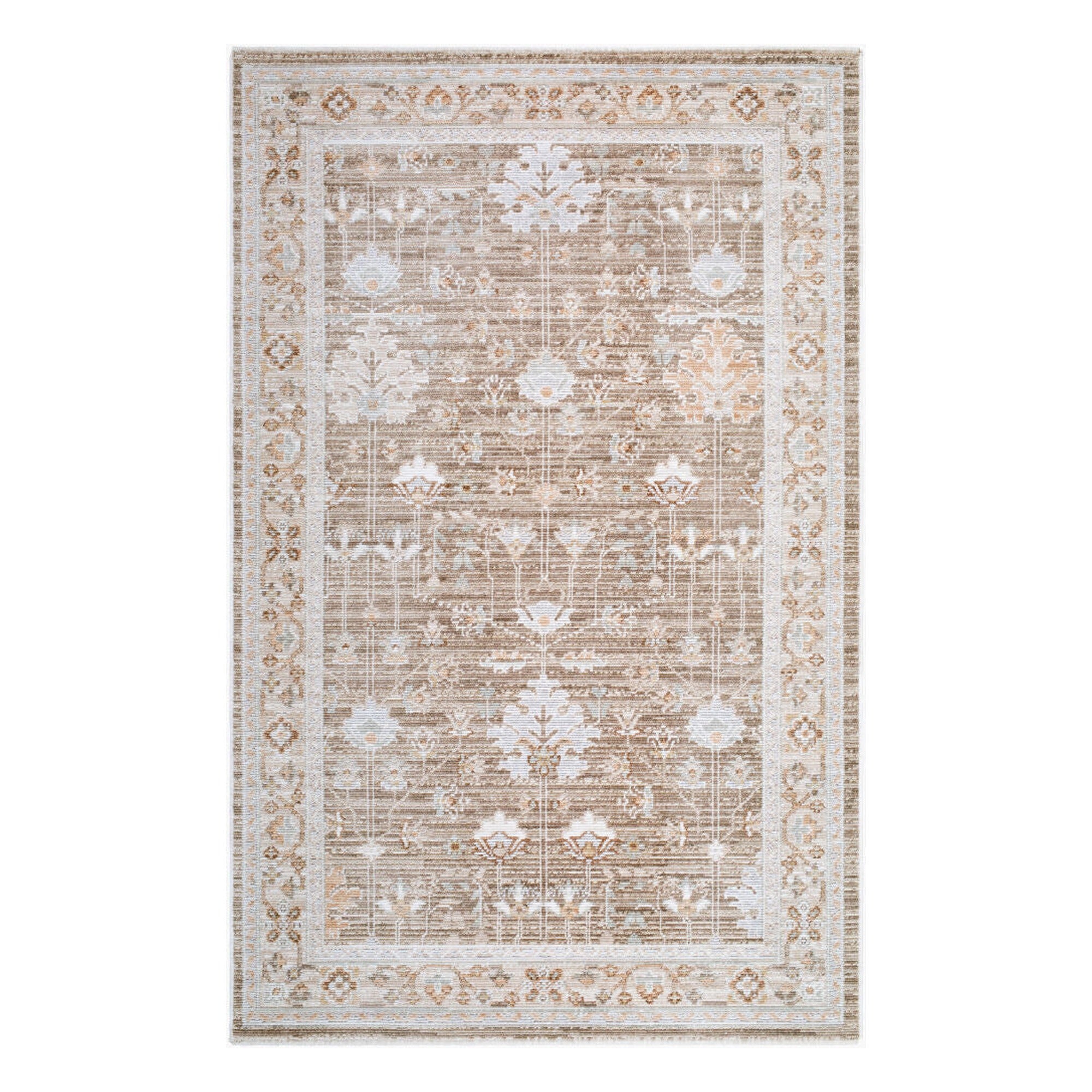 Pierre Loti Brown/Wheat Machine Woven Rug PPL-2302 - 5' x 7'9"