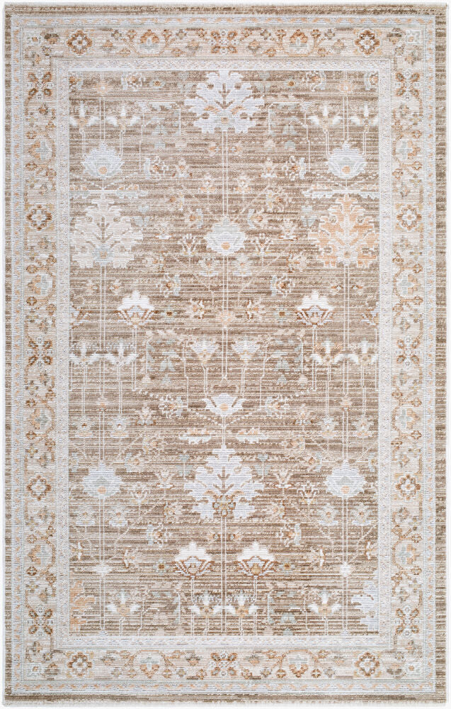 Pierre Loti Brown/Wheat Machine Woven Rug PPL-2302 - 5' x 7'9"
