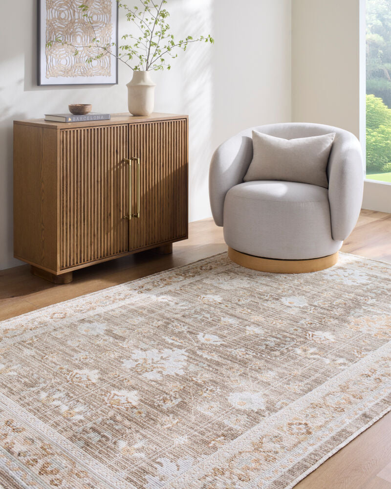 Pierre Loti Brown/Wheat Machine Woven Rug PPL-2302 - roomscene