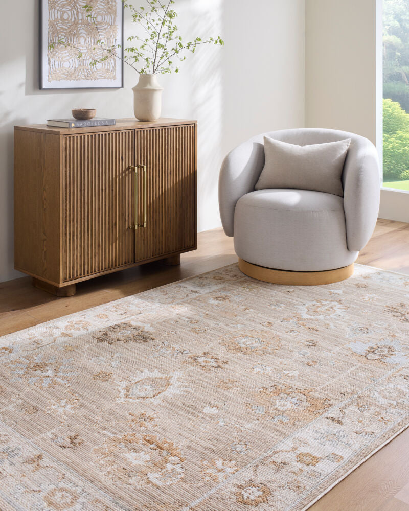 Pierre Loti Brown/Wheat Machine Woven Rug PPL-2303 - roomscene