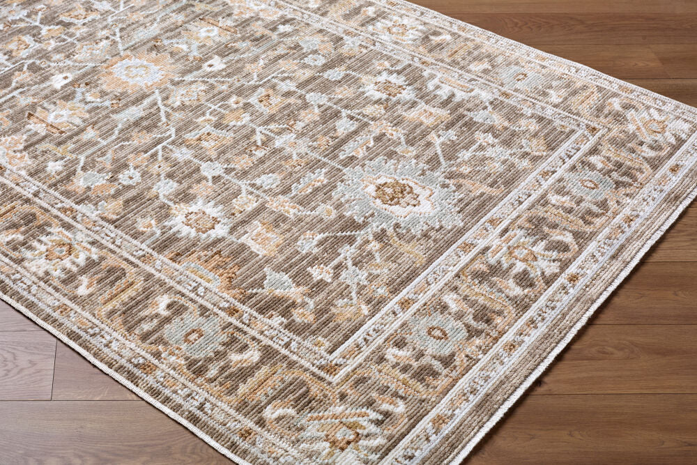 Pierre Loti Brown/Off-White Machine Woven Rug PPL-2304 - corner