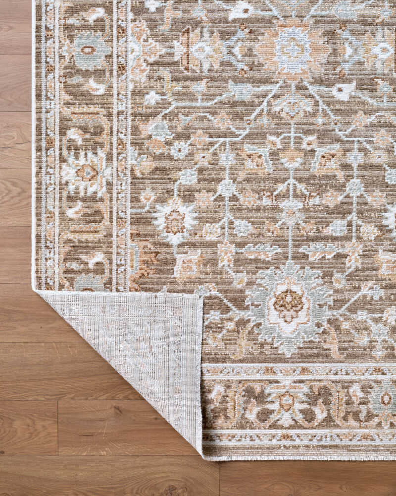 Pierre Loti Brown/Off-White Machine Woven Rug PPL-2304 - fold