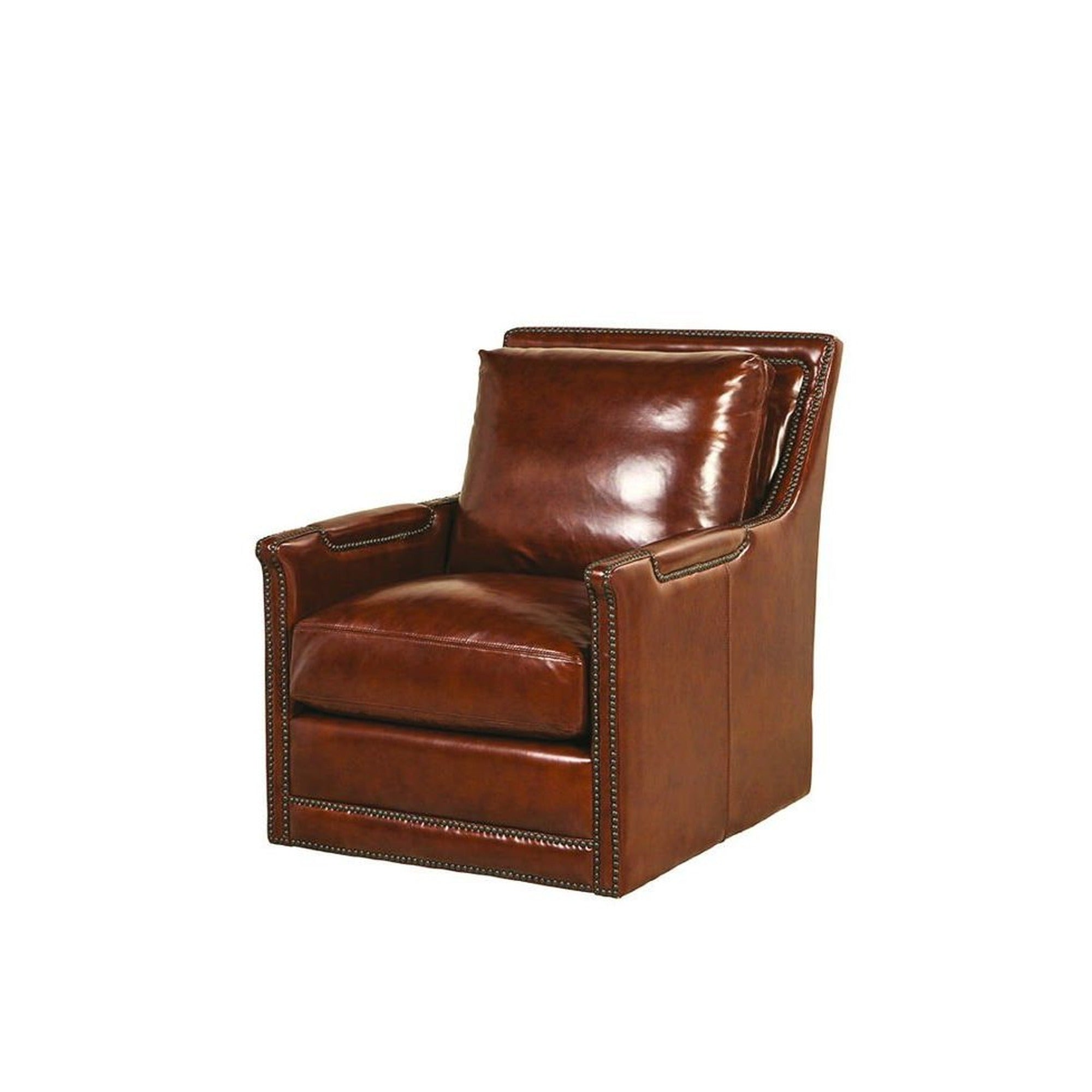 Prescott Swivel Chair in Brooklyn Saddle