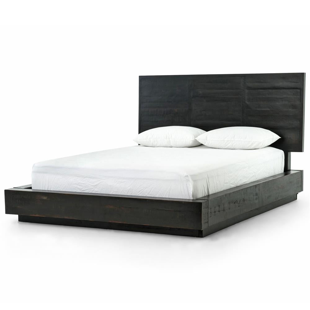 Dorwin Industrial Loft Espresso Brown Wood Bed