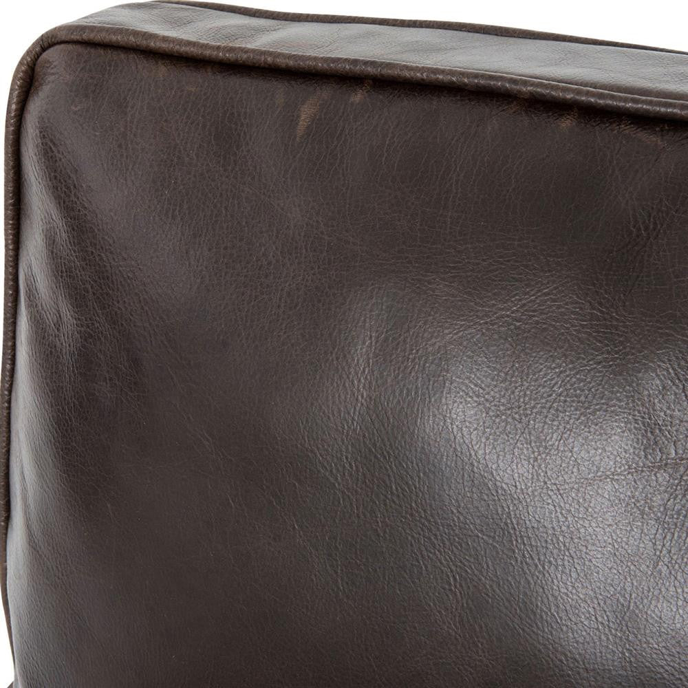 Laurent Wood Frame Brown Leather Accent Chair