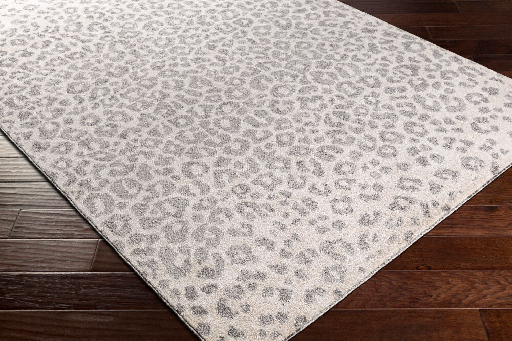 Positano Charcoal/White Machine Woven Rug - corner