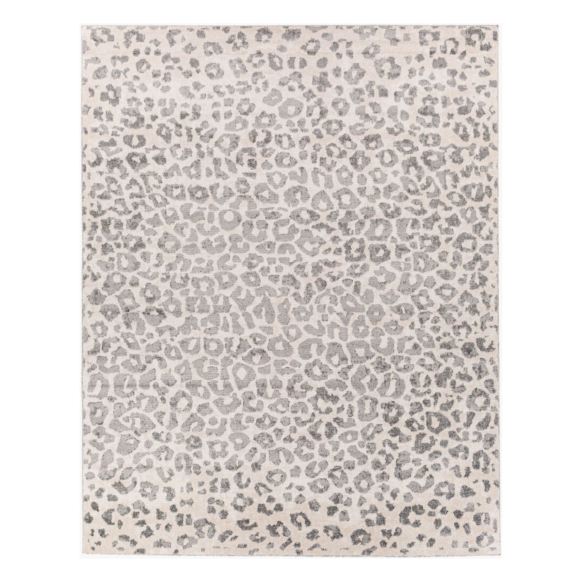 Positano Charcoal/White Machine Woven Rug - 5'3" x 7'