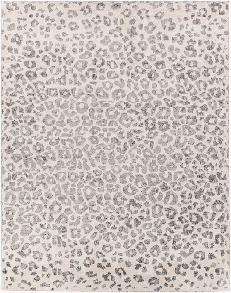 Positano Charcoal/White Machine Woven Rug - 5'3" x 7'