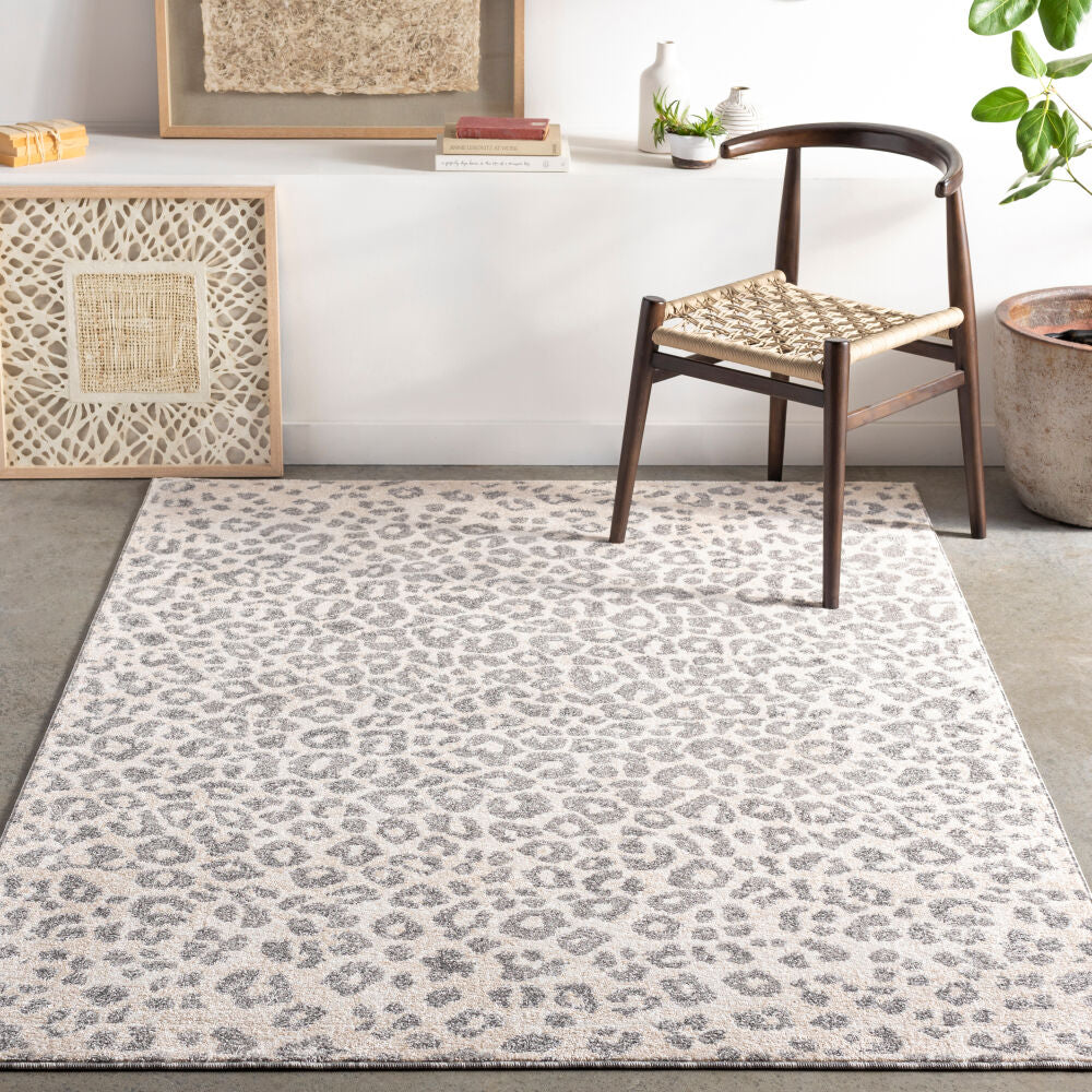 Positano Charcoal/White Machine Woven Rug - roomscene