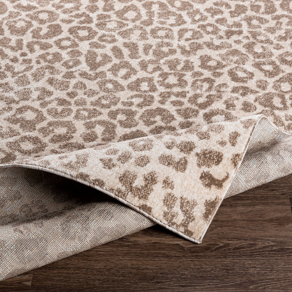 Positano Dark Brown/Off-White Machine Woven Rug - fold
