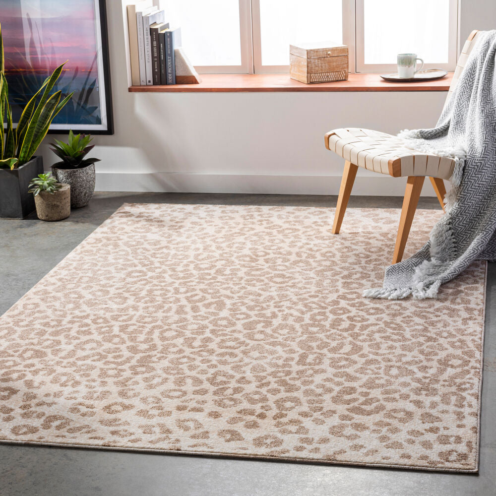 Positano Dark Brown/Off-White Machine Woven Rug - roomscene