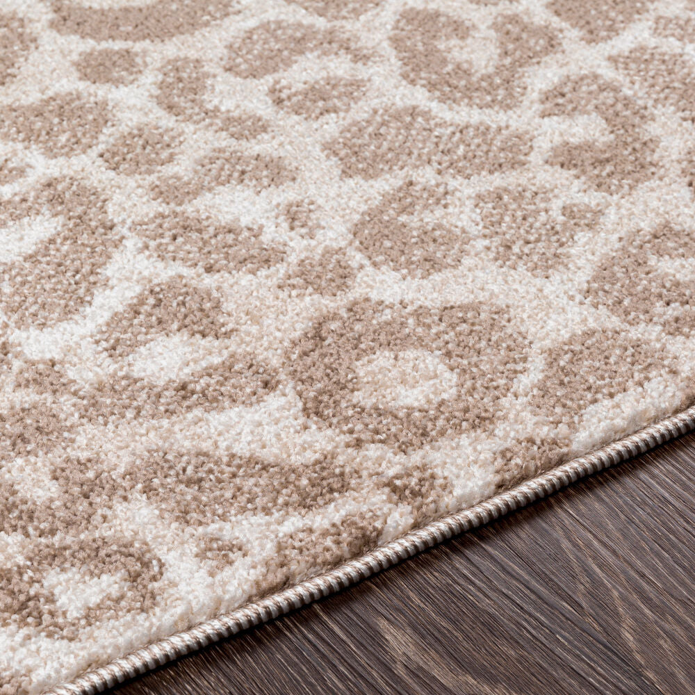 Positano Dark Brown/Off-White Machine Woven Rug - texture