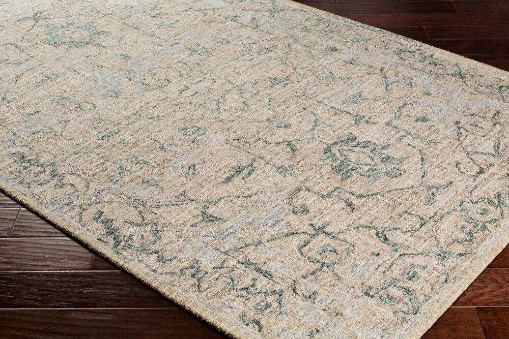 Piastrella Beige/Taupe Handmade Rug - corner