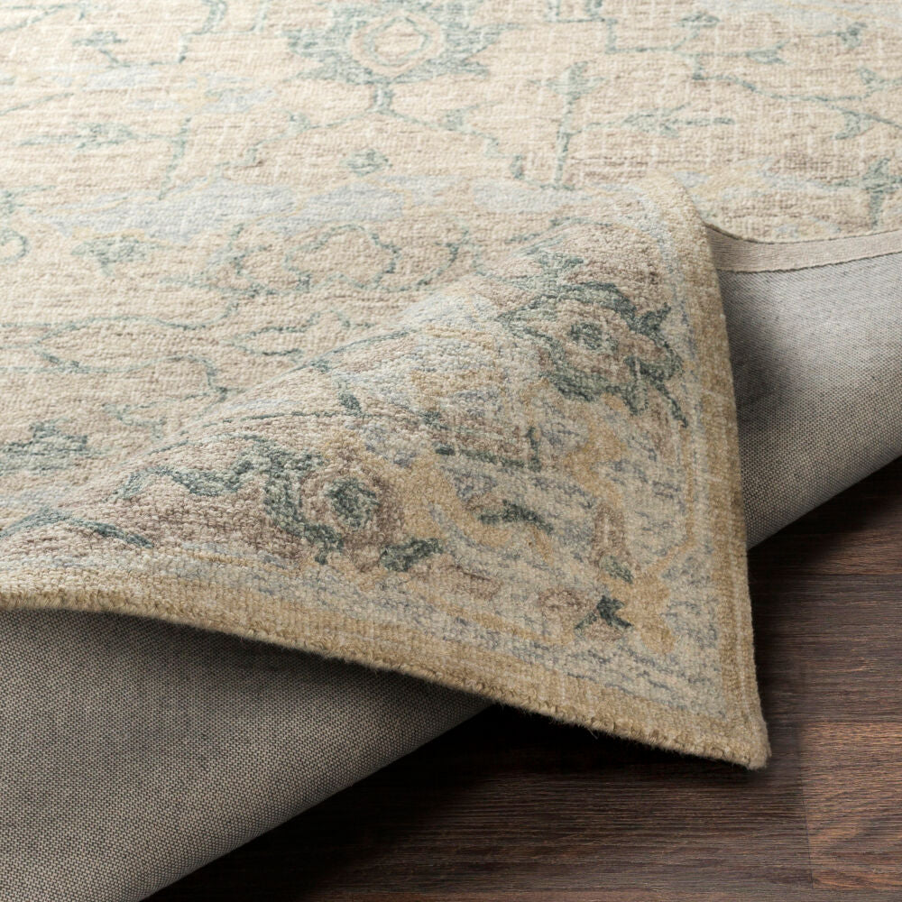 Piastrella Beige/Taupe Handmade Rug - fold