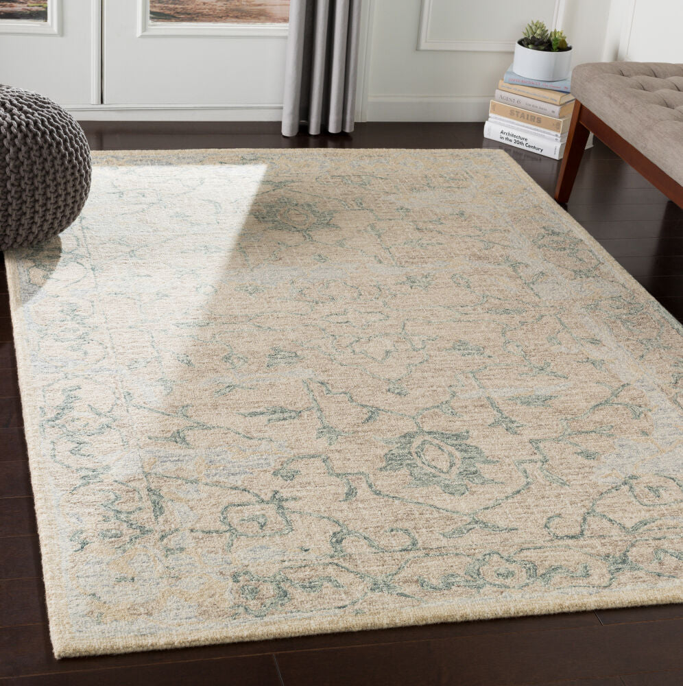 Piastrella Beige/Taupe Handmade Rug - roomscene