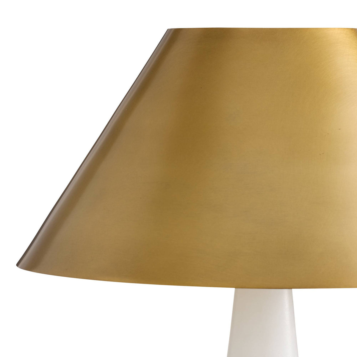 Antique brass finish on the Chanell lamp steel shade