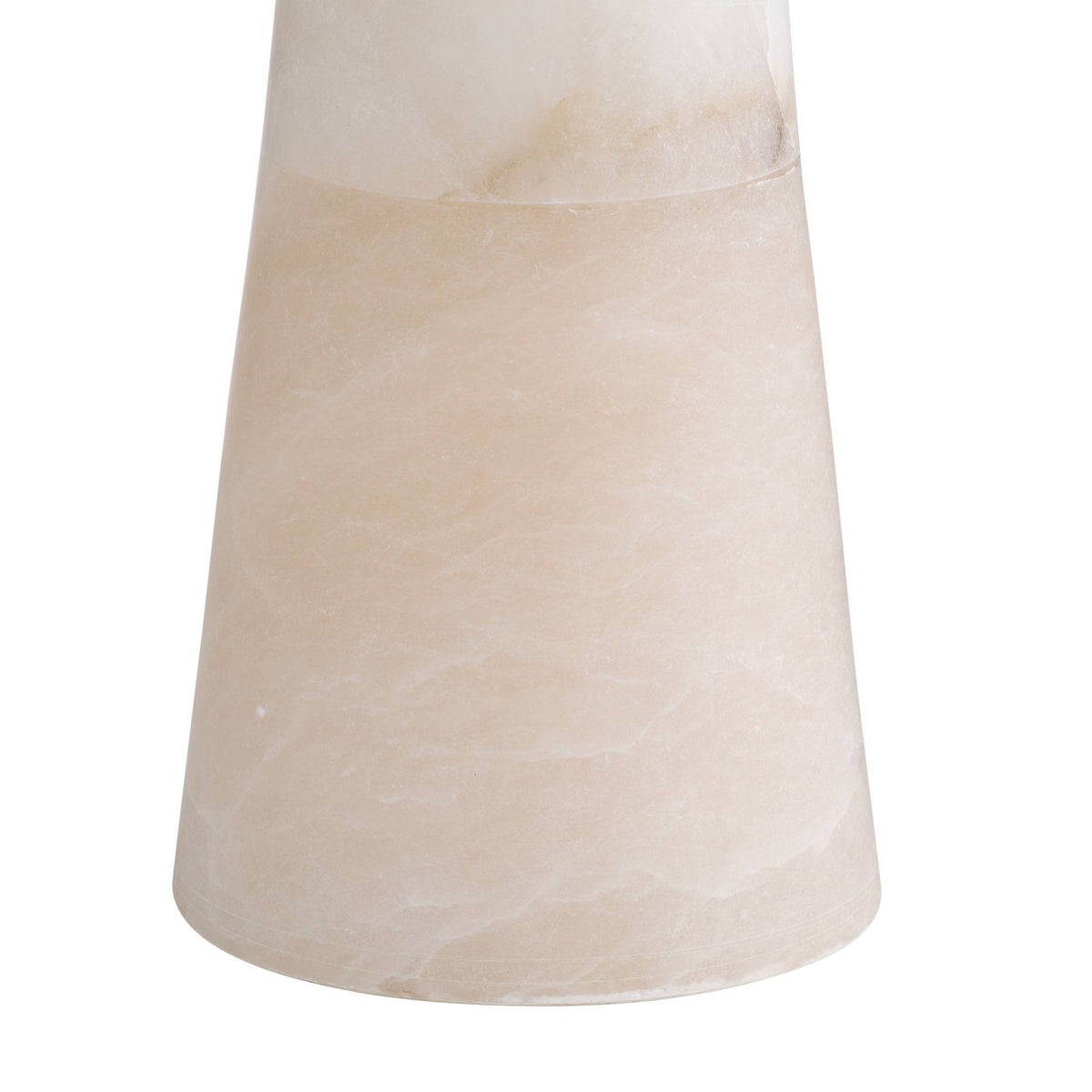 Natural white alabaster veining on the Chanell lamp base