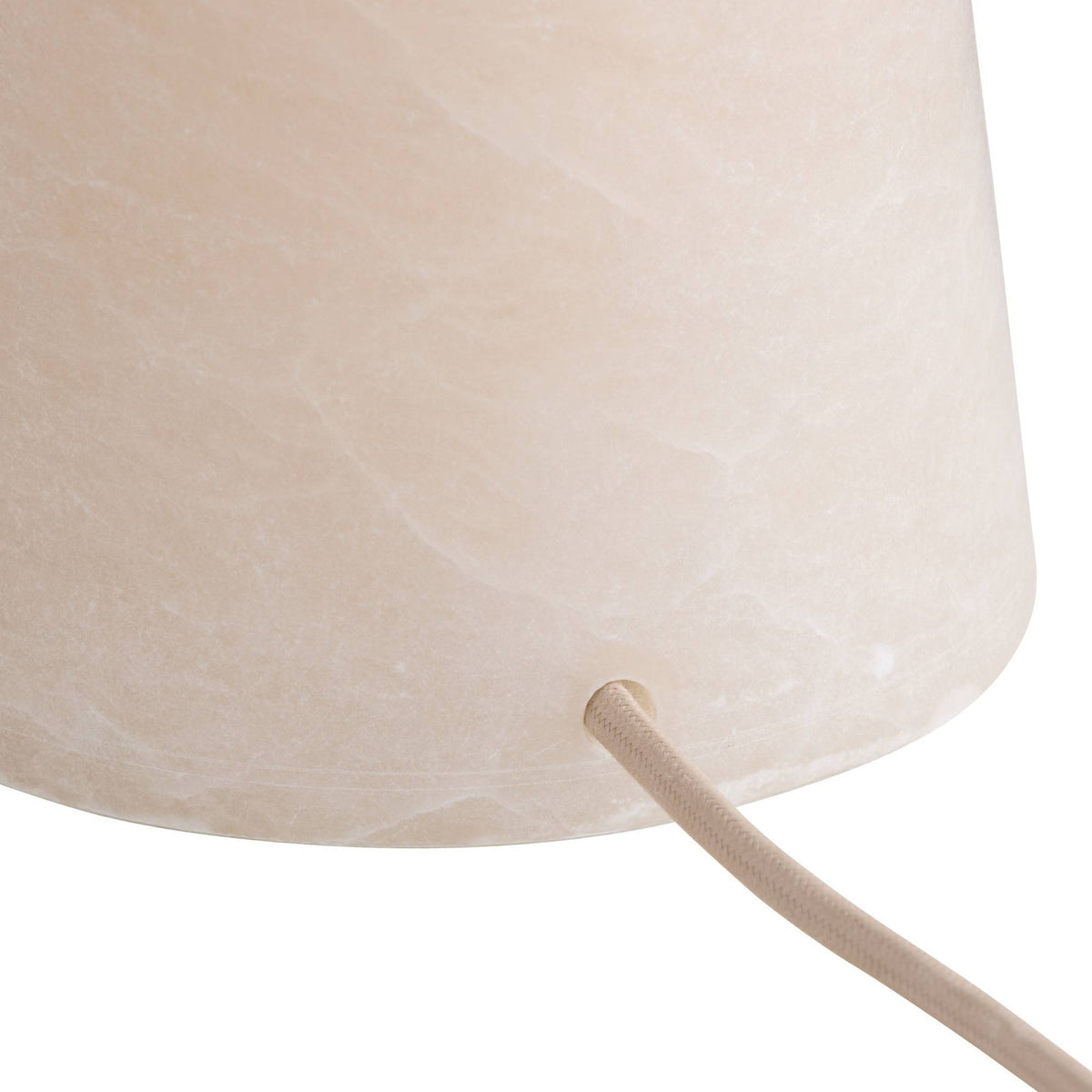 Chanell lamp cord exit at the rear of the alabaster base