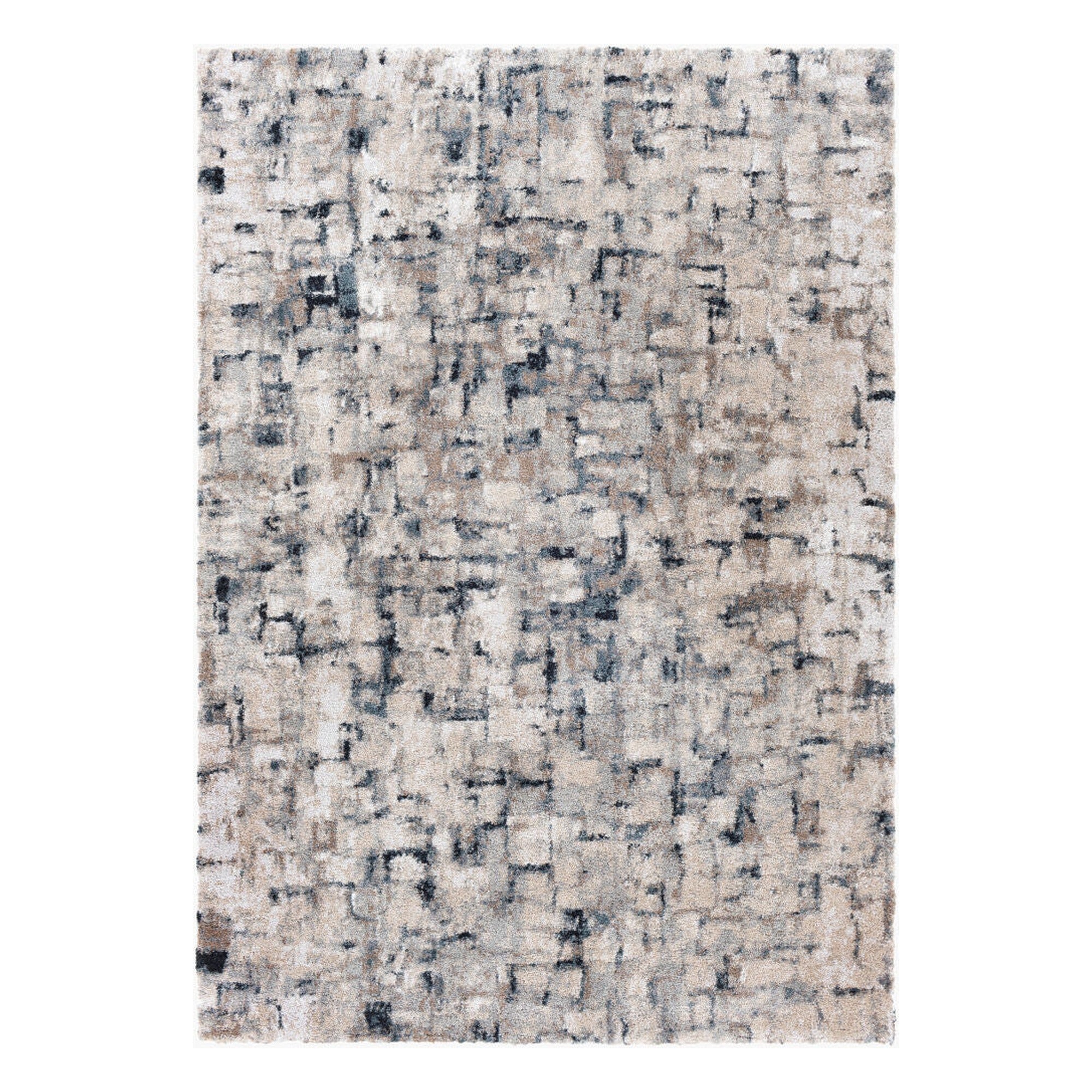 Portofino Black/Teal Machine Woven Rug - 5'3" x 7'