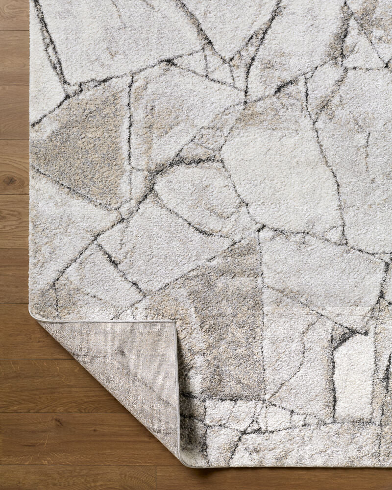 Portofino Black/Taupe Machine Woven Rug PTF-2327 - fold