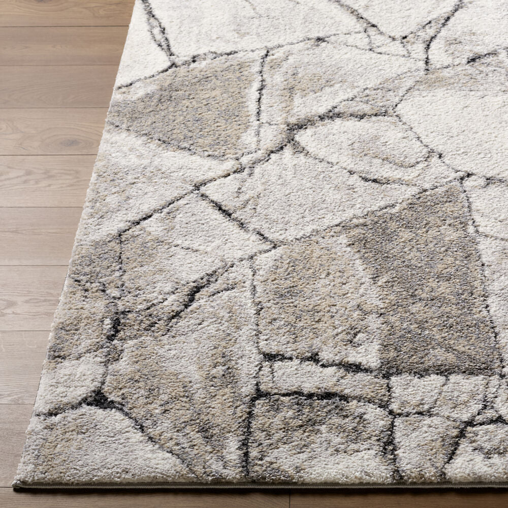 Portofino Black/Taupe Machine Woven Rug PTF-2327 - front