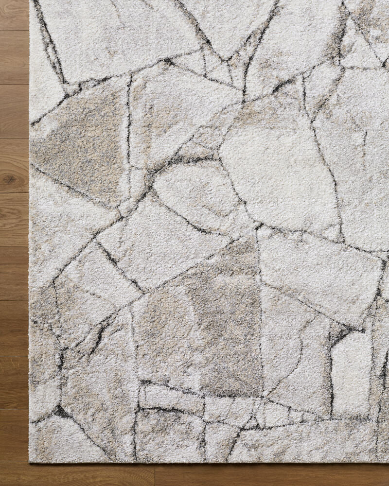 Portofino Black/Taupe Machine Woven Rug PTF-2327 - overhead