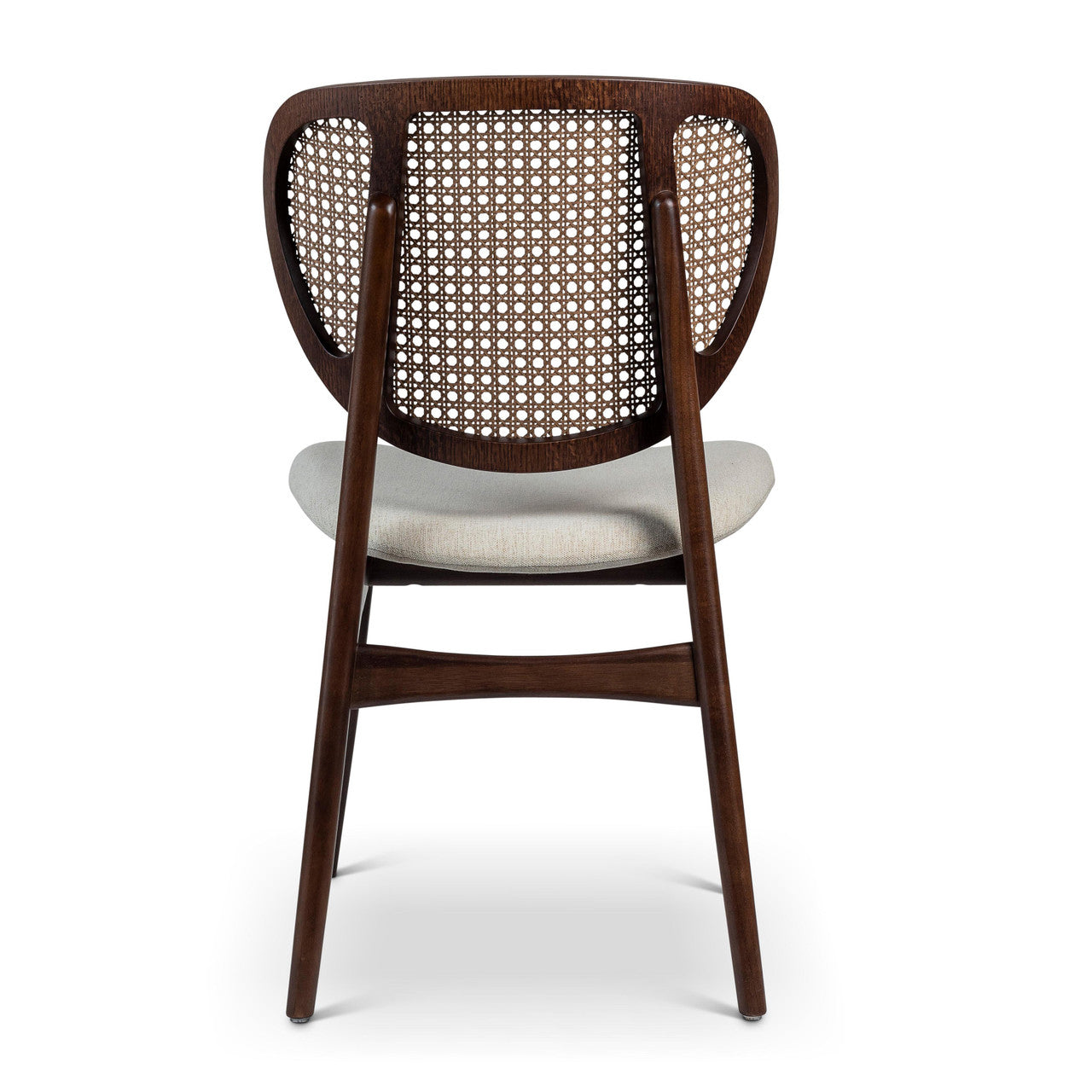 Modern Brazilian - Joelma - Cane Side Chair - Medley Ivory Seat - Nogal Frame - Nogal Cane Webbing