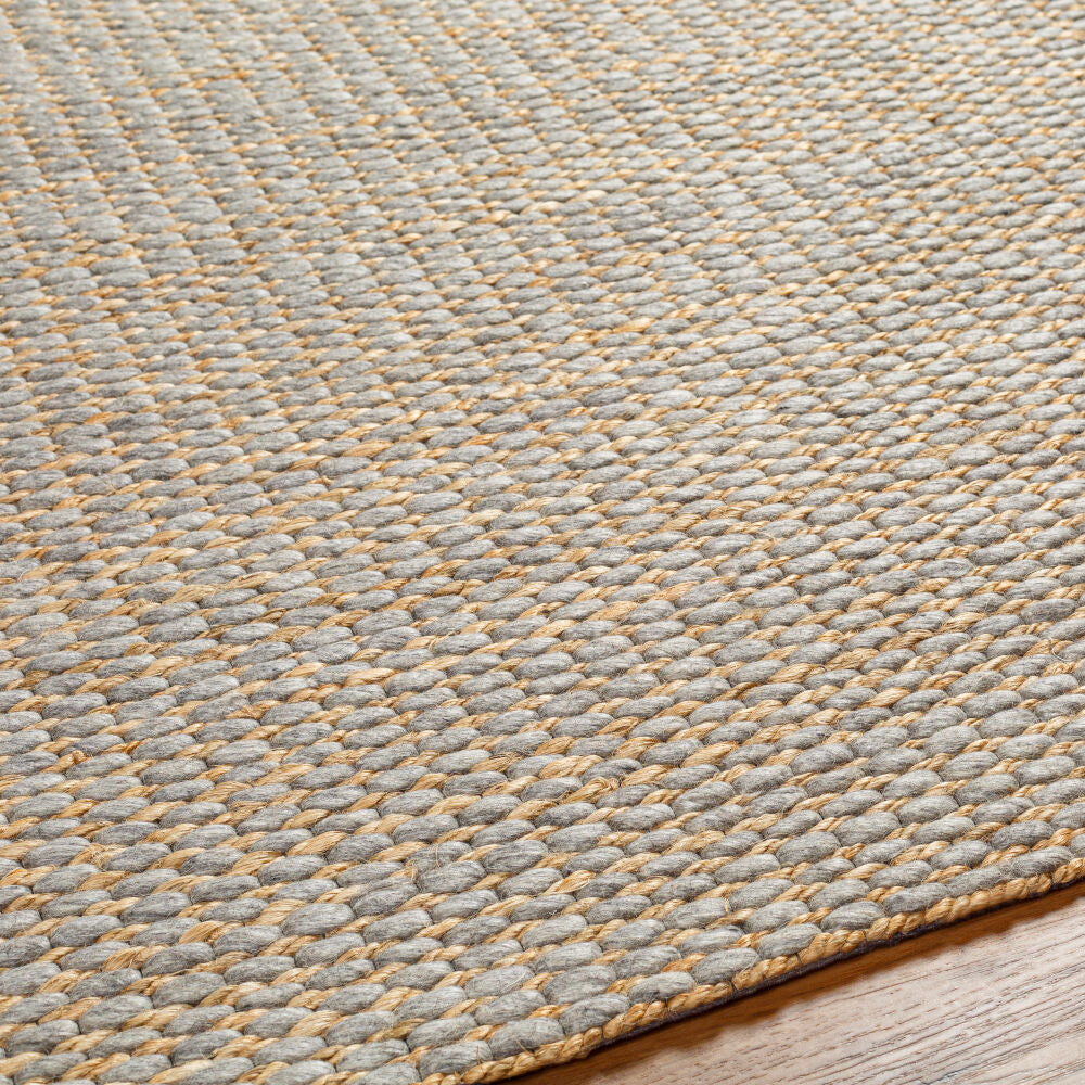 Priya Beige/Gray Handmade Rug - texture