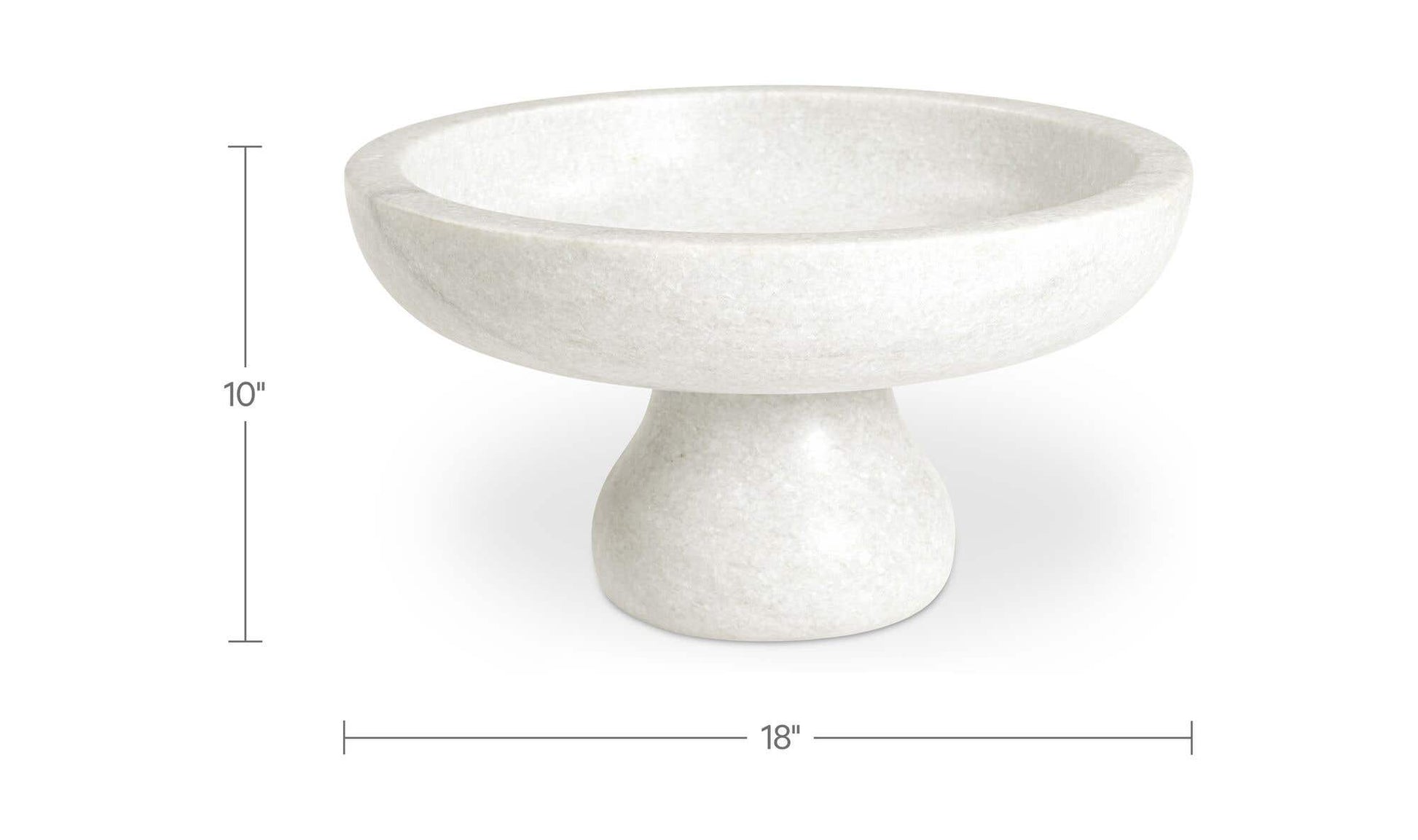 Palermo Pedestal Bowl White Marble by Moe's Home Collection - view 6