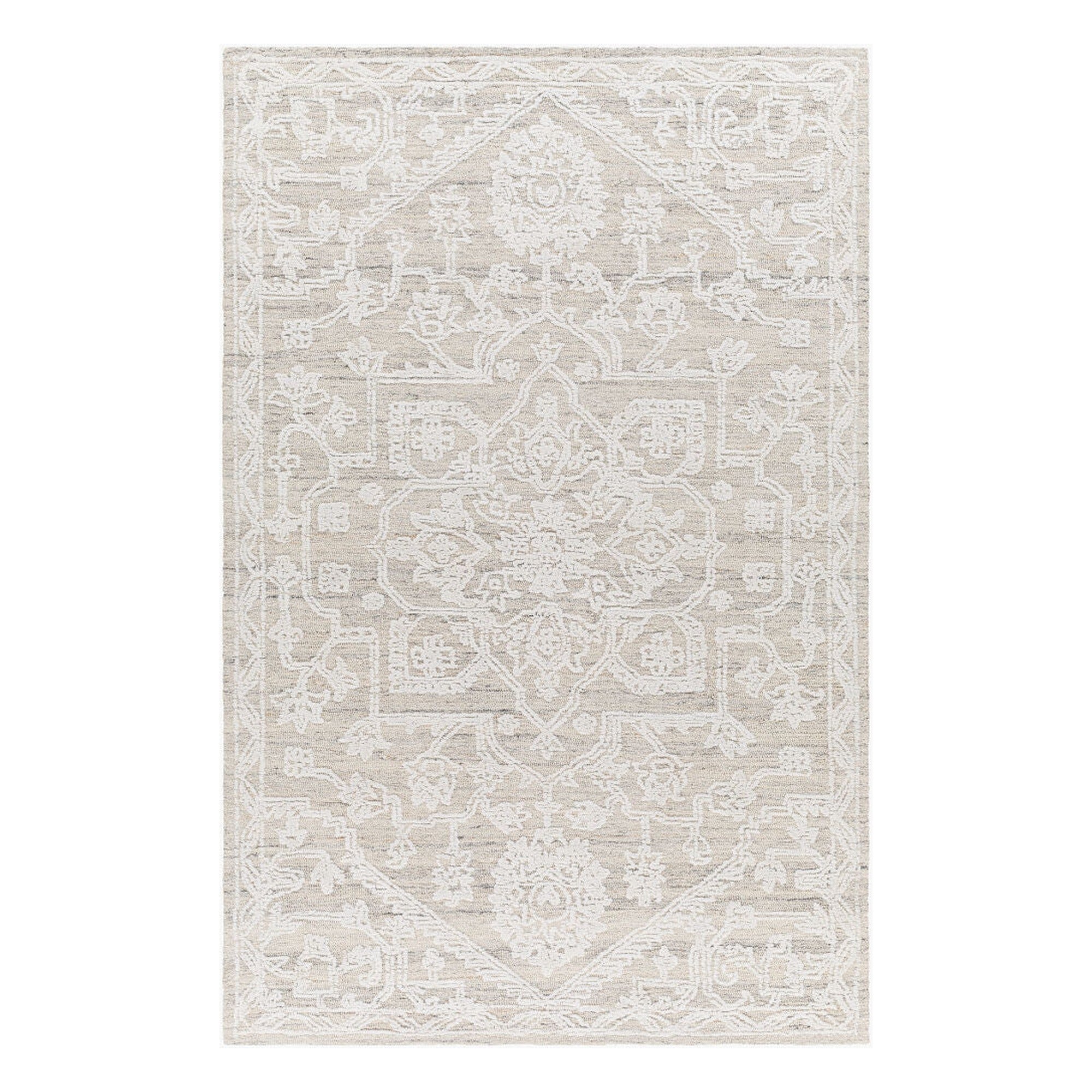 Piazza Beige/White Handmade Rug - 2' x 3'