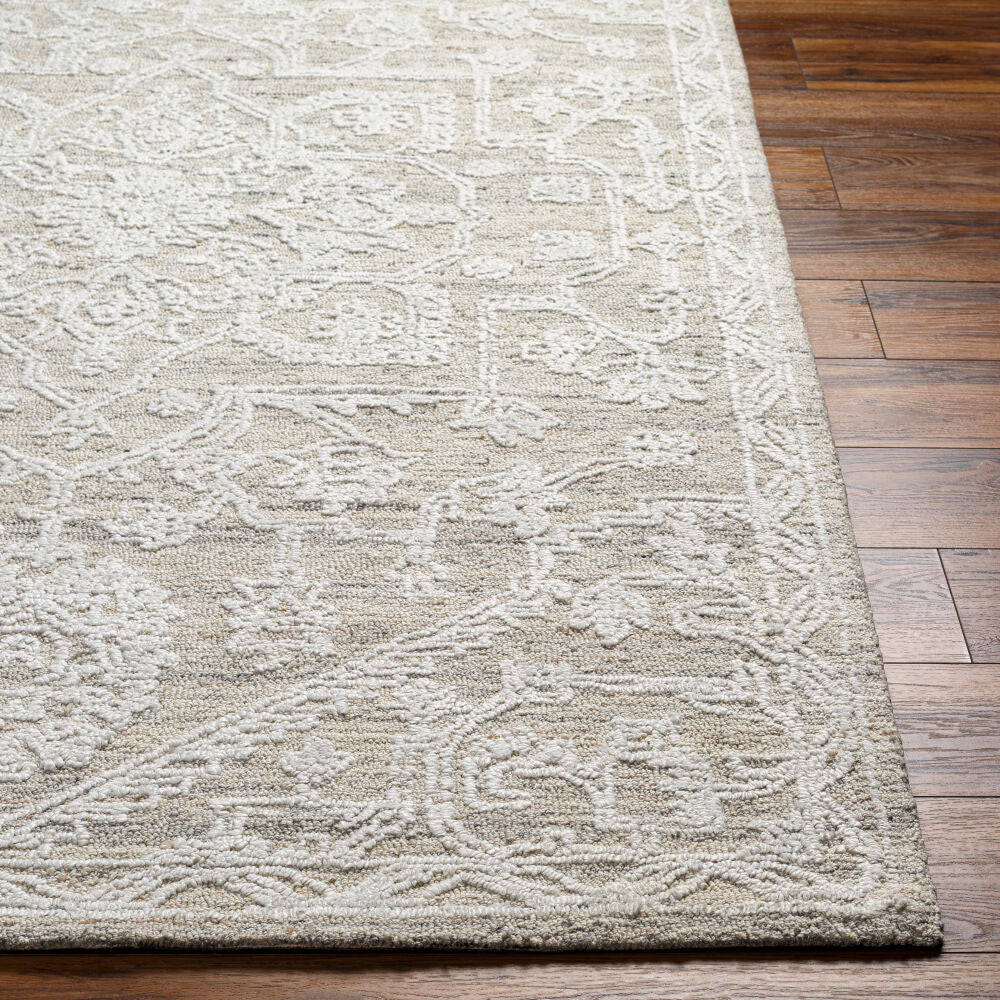 Piazza Beige/White Handmade Rug - front