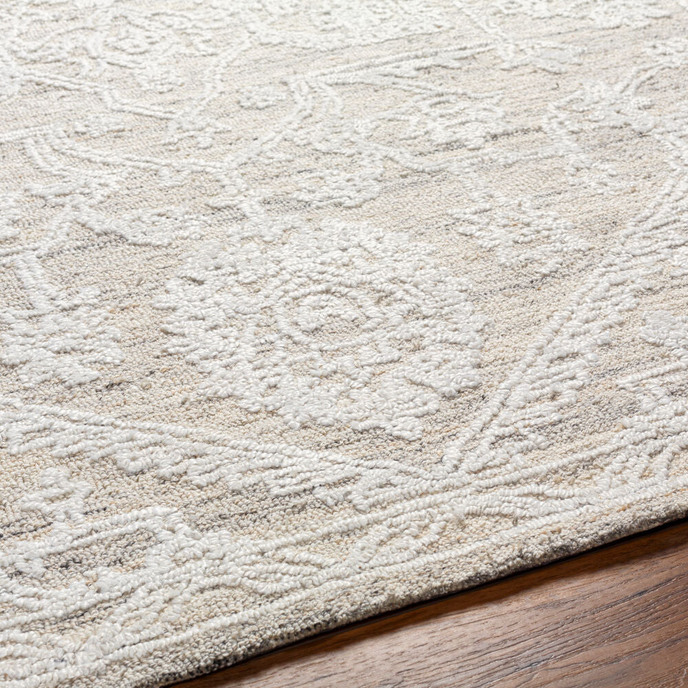 Piazza Beige/White Handmade Rug - texture