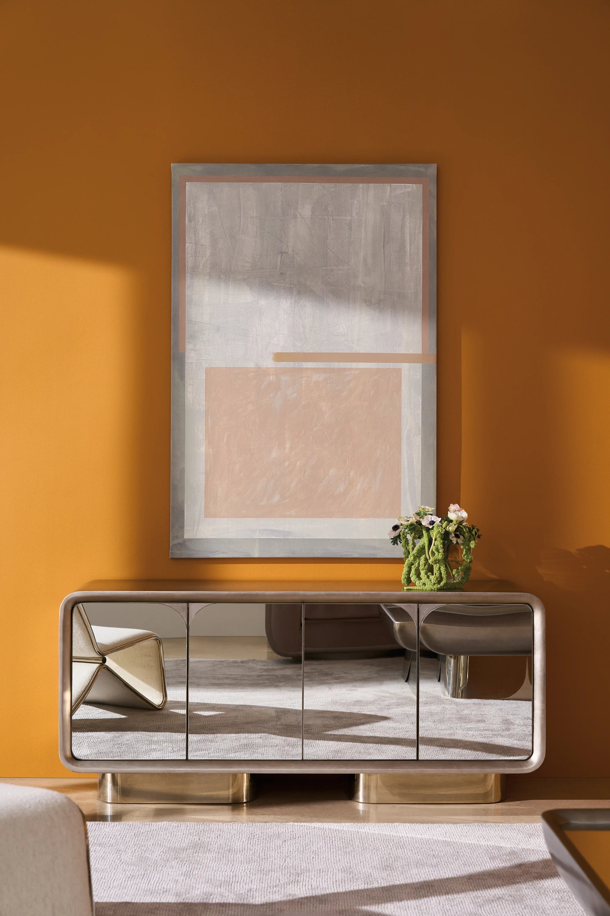 Aero Charcoal Leaf Entertainment Console 68" by Caracole - view 2